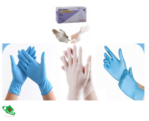 دستکش پلاستیکی یکبار مصرف دستکش ونیل 100عددی